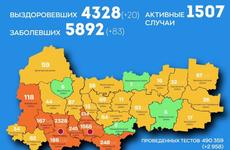 В Вологодской области выявлено 83 случая коронавируса за сутки