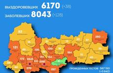 128 случаев коронавируса выявлено в Вологодской области за последние сутки