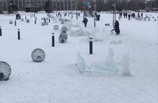 Череповецкие вандалы сломали ледовые скульптуры