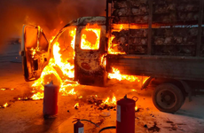 Под Волгоградом вечером сгорела кабина «газели»