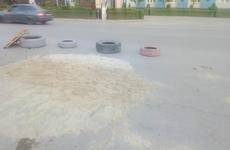 В центре Волгограда провалился асфальт