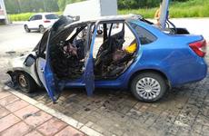 Автомобиль загорелся в поселке Кадуй Вологодской области