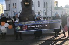 Монахини Ростова вышли на пикет с плакатами против абортов 23 ноября