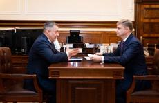 Губернатор Игорь Кобзев и гендиректор ОАО «РЖД» Олег Белозёров провели рабочую встречу