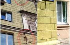 Кусок лепнины упал с фасада здания в центре Воронежа